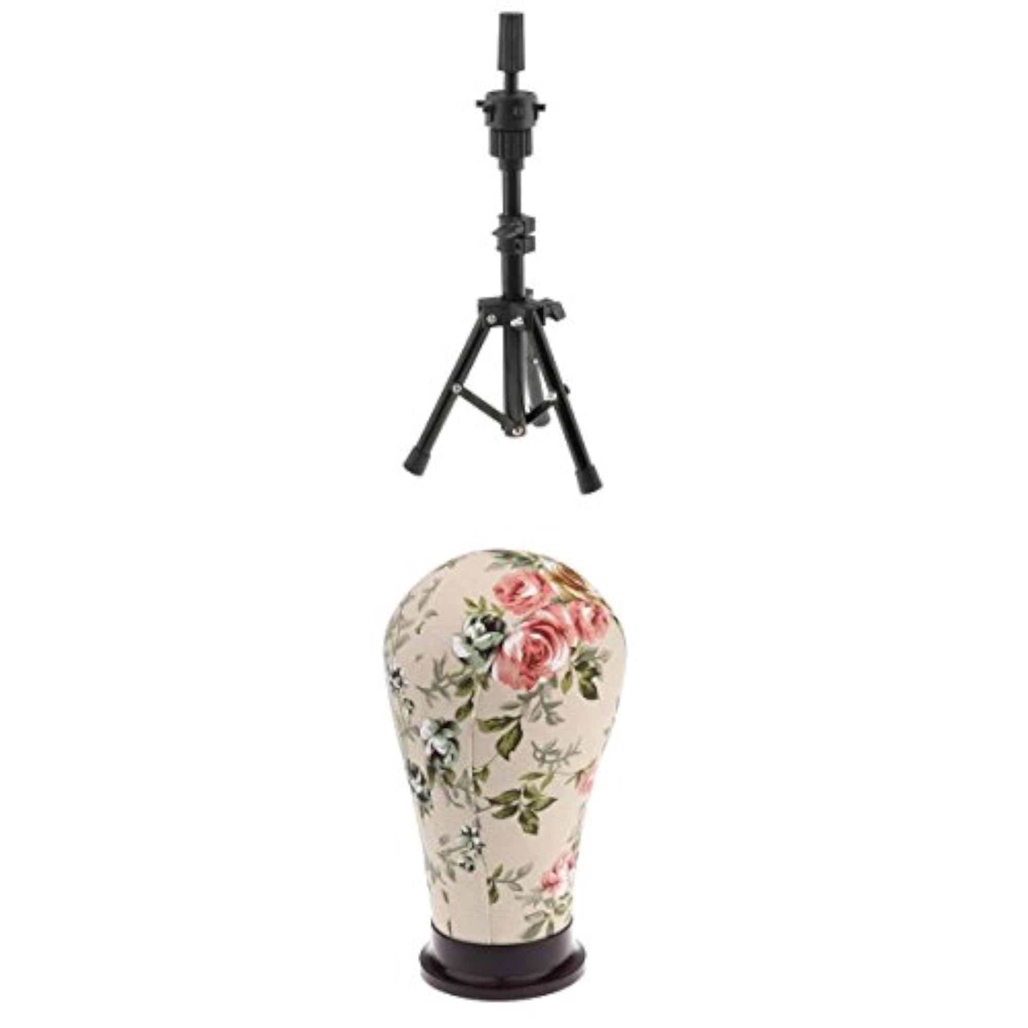 Cork Canvas Block Mannequin Model Head Display Tripod Stand